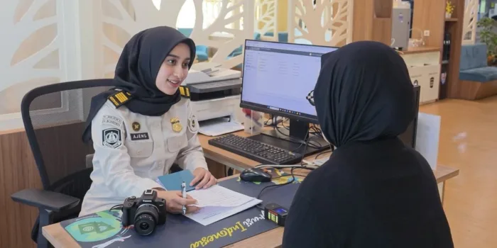 Suasana kantor saat Imigrasi berlakukan WFH namun layanan paspor tetap berjalan normal.