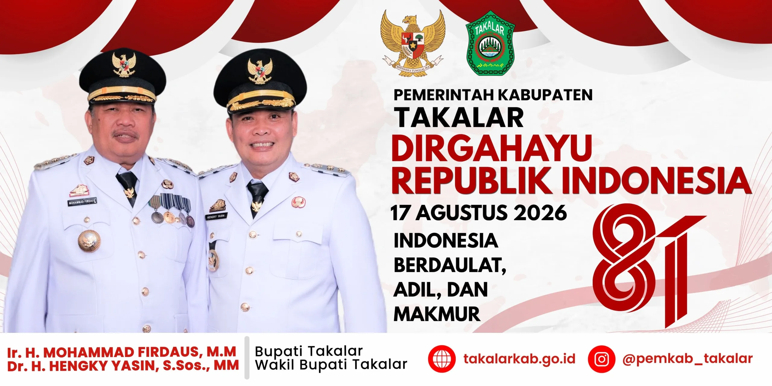 HUT ke-81 RI Bupati dan Wakil Bupati Takalar