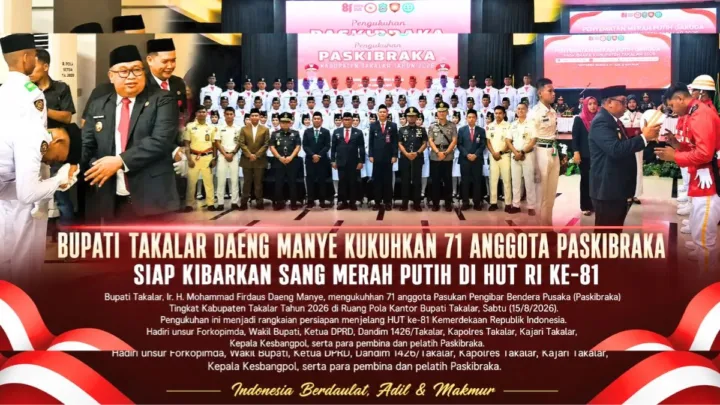 Siap Kibarkan Merah Putih, 71 Paskibraka Takalar Resmi Dikukuhkan