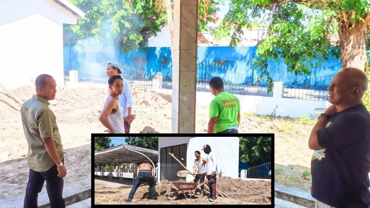 Standby Saat WFH, Sekwan Takalar Kerja Bakti Bersihkan Halaman Gedung DPRD